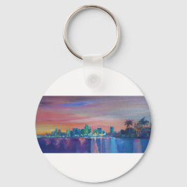 Llavero Miami Skyline Silhouette At Sunset In Florida