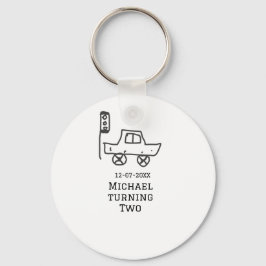 Llavero Michael turning two birthday toy car traffic light