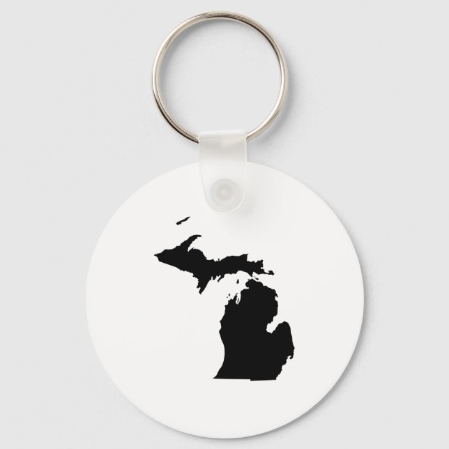 Llavero Michigan en blanco y negro (Anverso)