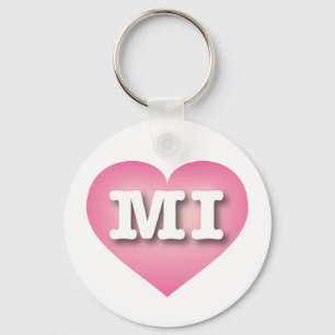 Llavero MIchigan Pink Fade Heart - Me encanta MI