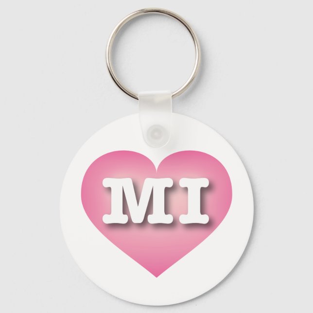 Llavero MIchigan Pink Fade Heart - Me encanta MI (Anverso)