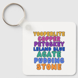 Llavero Michigan Rock Collectors Rockhound Keychain