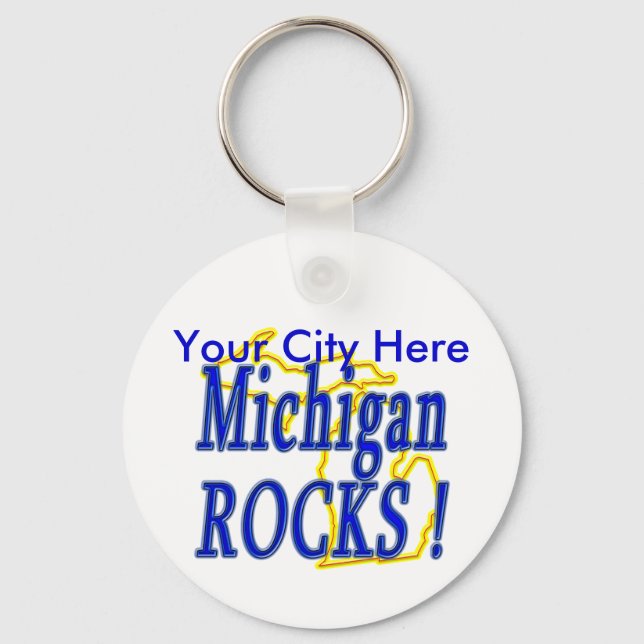 Llavero ¡Michigan Rocks! (Anverso)