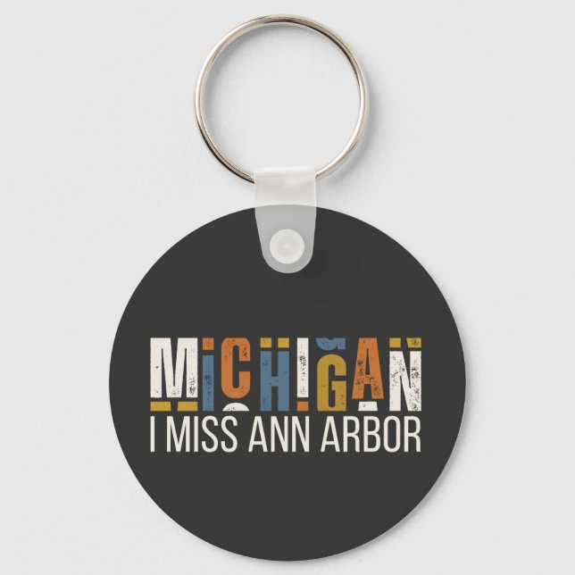 Llavero Michigan Te extraño Ann Arbor (Anverso)
