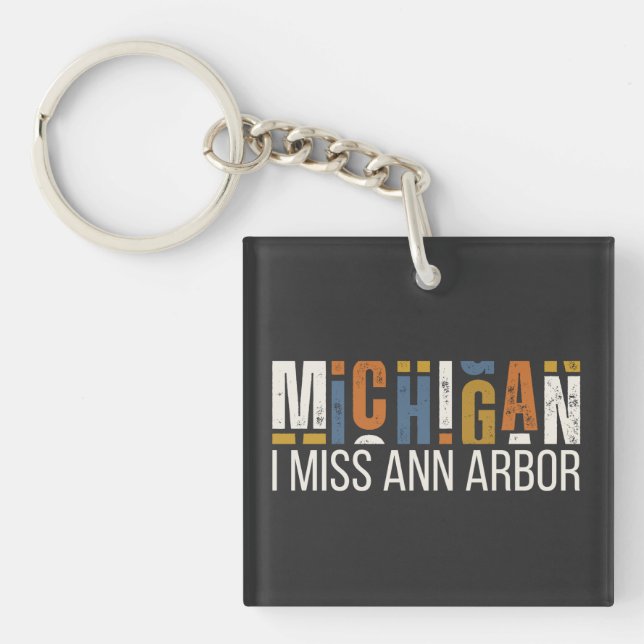 Llavero Michigan Te extraño Ann Arbor (Frente)