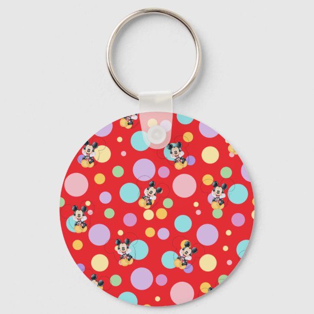 Llavero Mickey Mouse Polka Dot  red Baby Shower (Anverso)