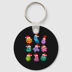 Llavero Microbiología de bacterias de Navidad Santa Cienci