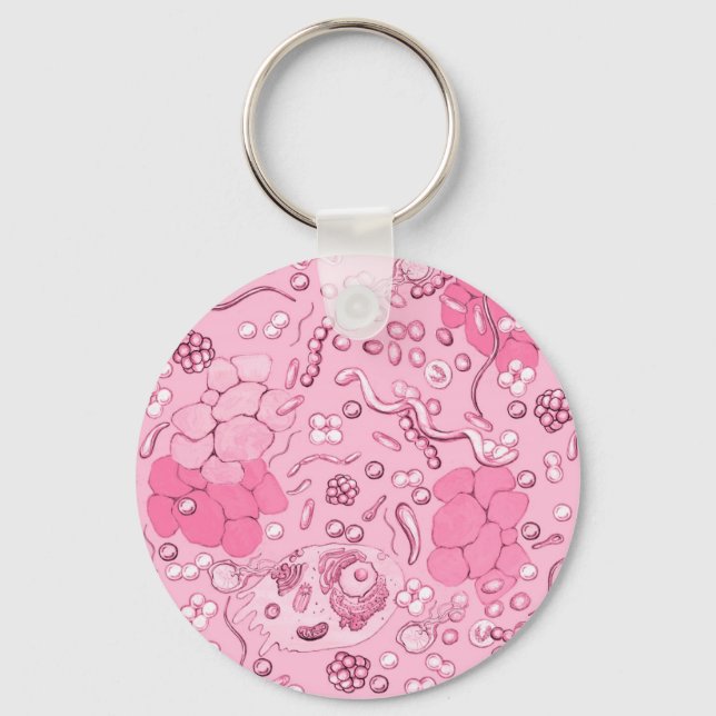 Llavero Microbiología En Rosa (Anverso)