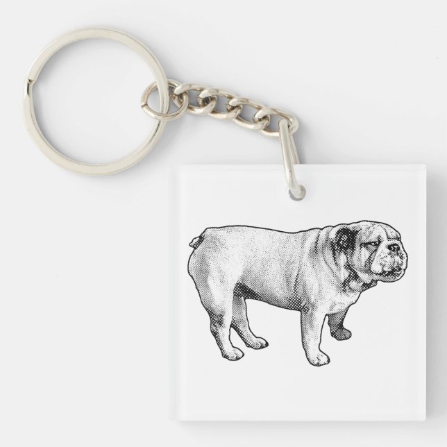 Llavero microdot equilibrio, bulldog (Frente)