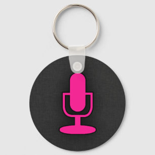 Llavero Micrófono rosa caliente