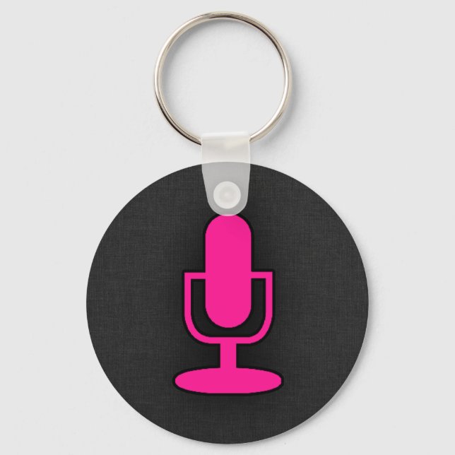Llavero Micrófono rosa caliente (Anverso)