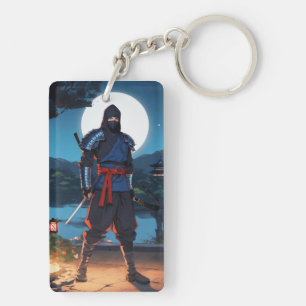 Llavero Midnight Shinobi: Silueta de Ninja bajo la Luz de