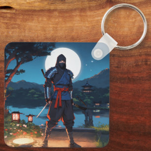 Llavero Midnight Shinobi: Silueta de Ninja bajo la Luz de