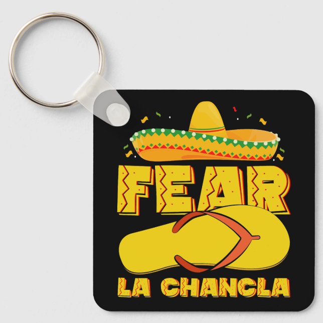 Llavero Miedo La Chancla Divertido Mexicano Cinco De Mayo (Anverso)