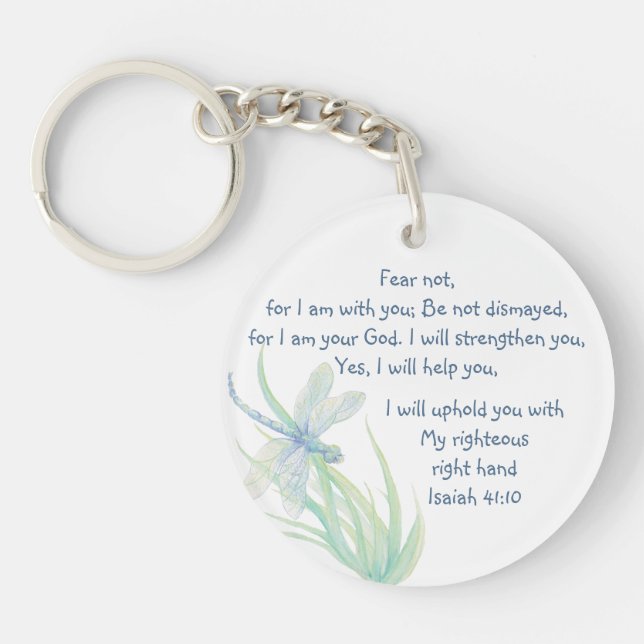 Llavero Miedo No, Isaiah Scripting Dragonfly Azul, Verde (Frente)