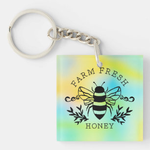 Llavero Miel de abeja botánica diseño vintage granja fresc
