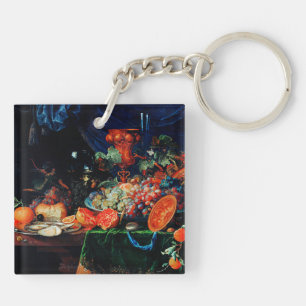 Llavero Mignon - Frutos y ostras, pintura de arte fino