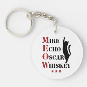 Llavero Mike Echo Oscar Whiskey MEOW Cat
