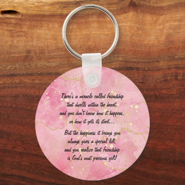 Llavero Milagro Del Keychain Del Poema De La Amistad (Anverso)