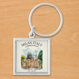 Llavero Milan Italy Design – Lombardia Skyline 