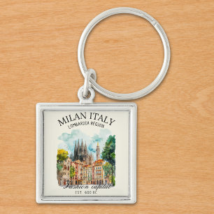 Llavero Milan Italy Design – Lombardia Skyline 