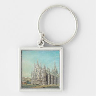Llavero Milán Piazza del Duomo años 1850 por Carlo Bossoli