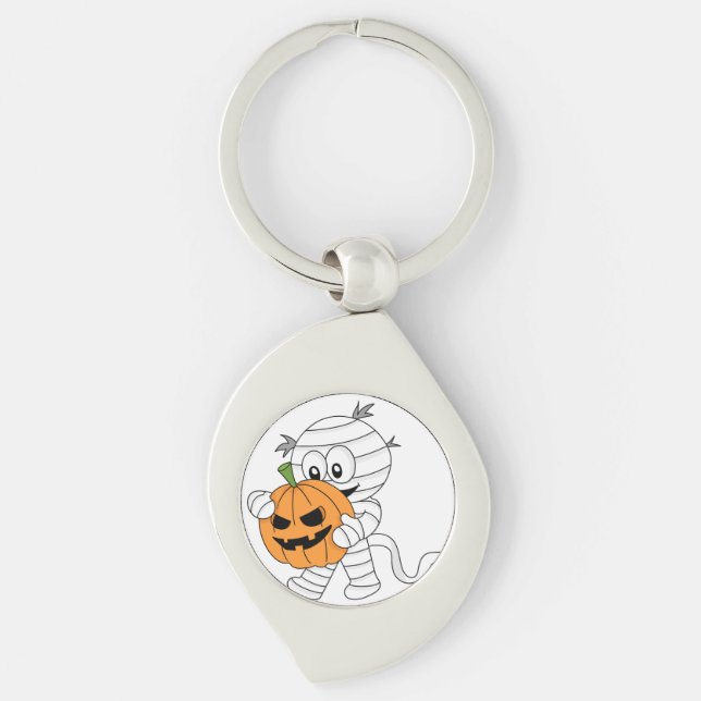 Llavero Mímica de Personalizado Naranja con calabaza (Anverso)