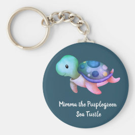 Llavero Mimma Cuta La Tortuga Verde Morada