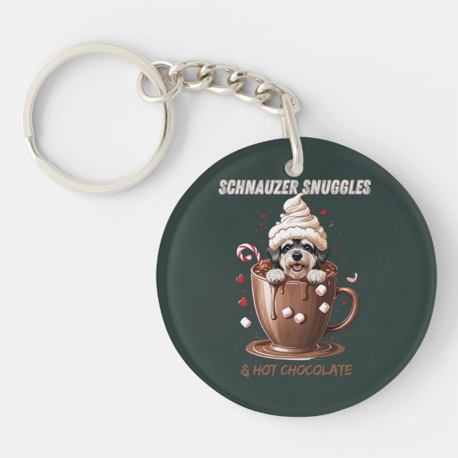 Llavero Mimos de Schnauzer y Chocolate Caliente (Frente)