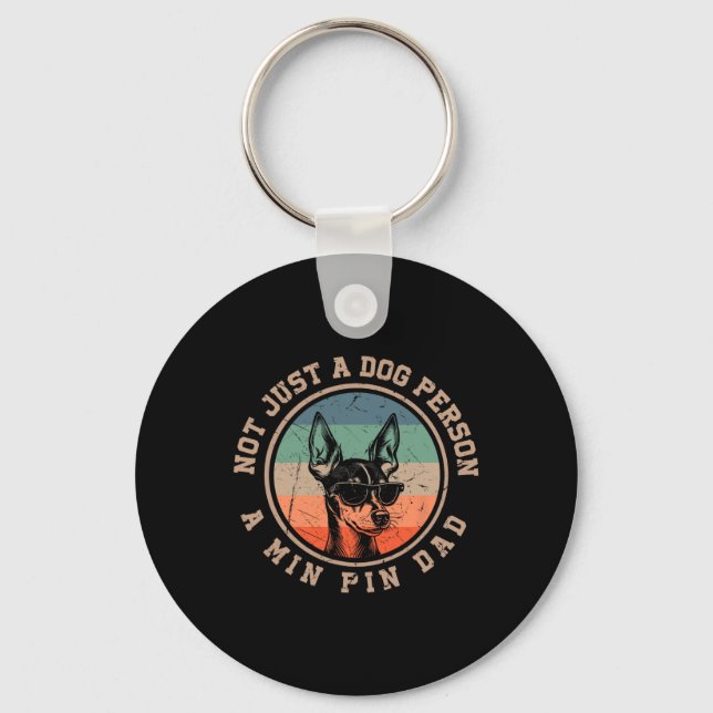 Llavero Min Pin Papá Divertido Bernard Perro Papá Día del  (Anverso)