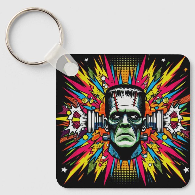 Llavero "Mind Blown Frankenstein" Aluminum Keychain (Anverso)