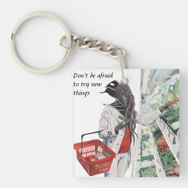 Llavero Mind Flayer Grocery Shopping Art Acrylic Keychain (Frente)