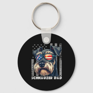 Llavero Mini Schnauzer Dad Dad Dog Padres Day Bandera Esta