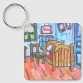 Llavero Miniatura del dormitorio de Van Gogh 