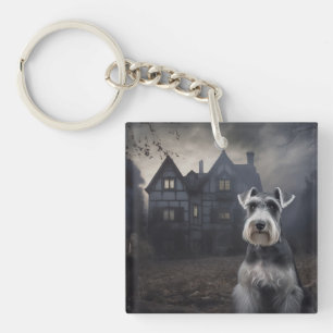 Llavero Miniature Schnauzer Halloween Aterrador