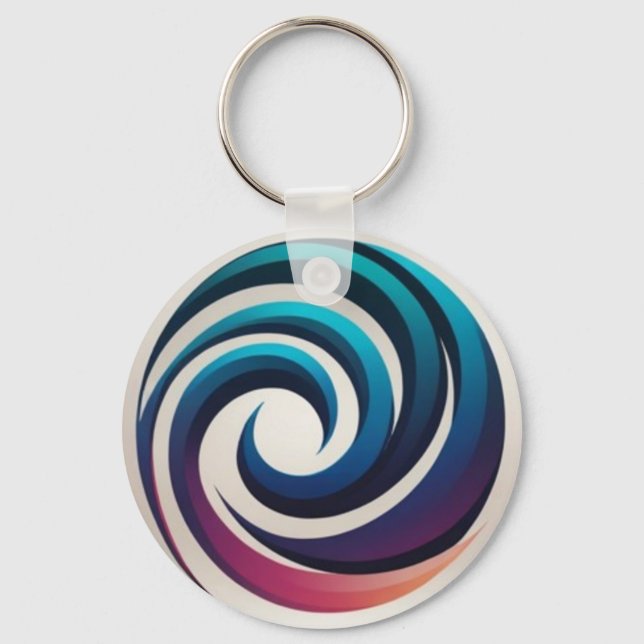 Llavero Minimal Abstract Color Spiral Circle Design (Anverso)