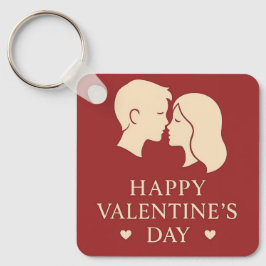 Llavero Minimal Couple Silhouette Romantic Valentine Heart