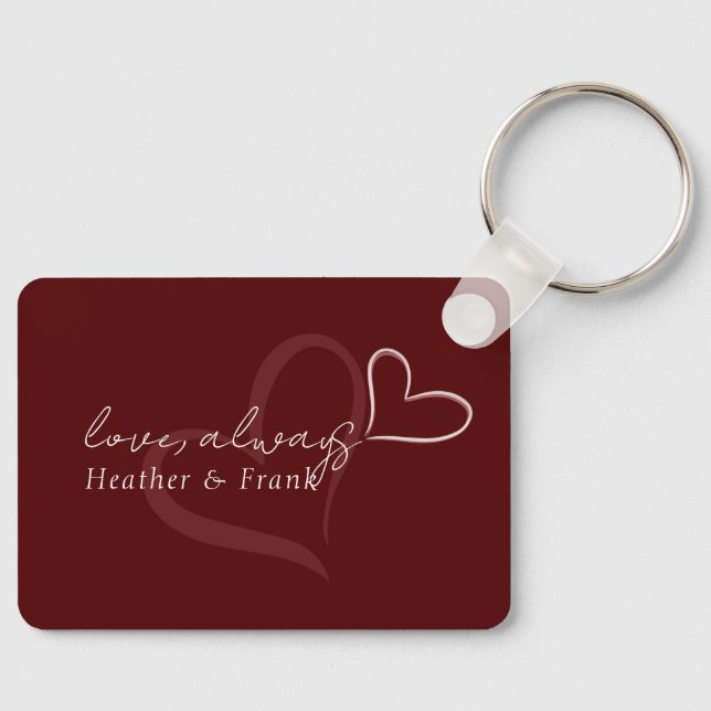 Llavero Minimal Modern Romantic Chic Love Always Valentine (Anverso)