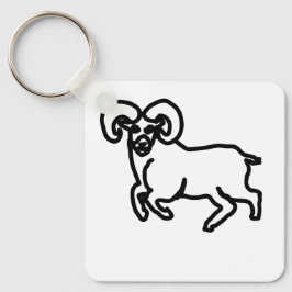 Llavero Minimal Ram Zodiac Keychain – Crisp Aries Outline 