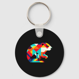 Llavero Minimalismo geométrico ilustración moderna marmota