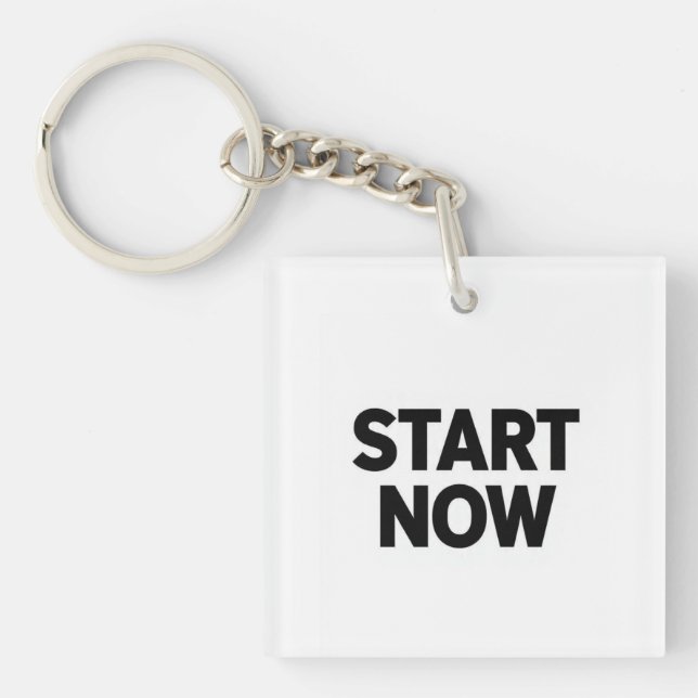 Llavero Minimalist bold start now text (Frente)