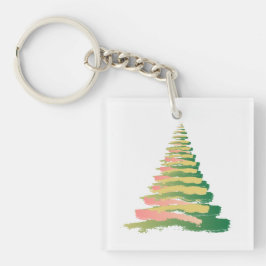 Llavero Minimalist Brushstroke Christmas Tree