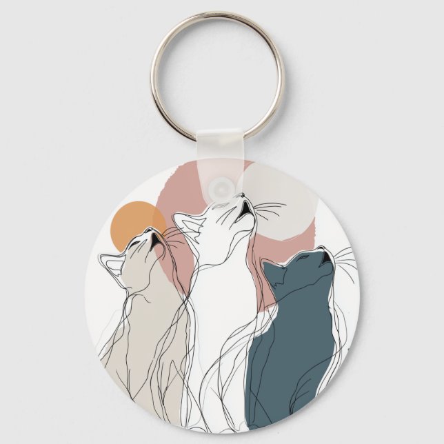 Llavero Minimalist Daisy Flowers Metal Keychain (Anverso)