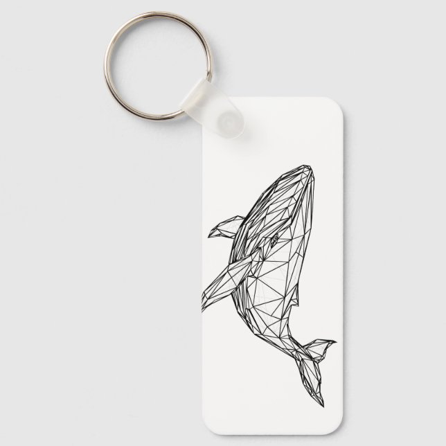 Llavero Minimalist Geometric Whale Keychain (Anverso)