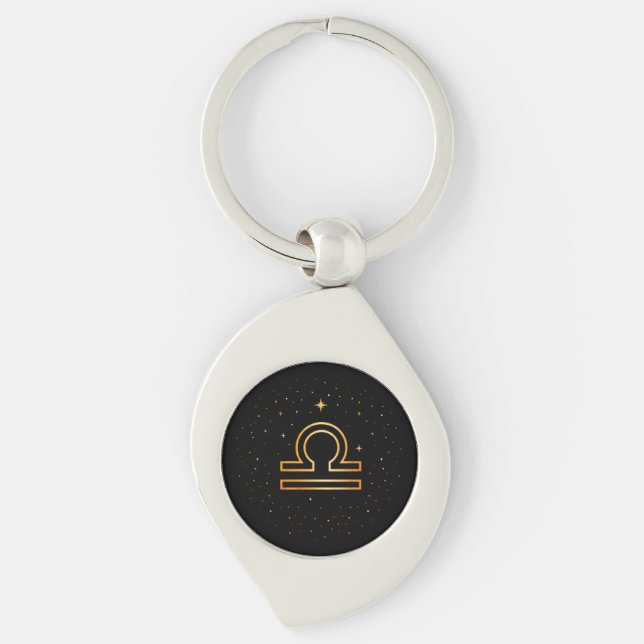 Llavero Minimalist Gold Libra Zodiac Keychain (Anverso)