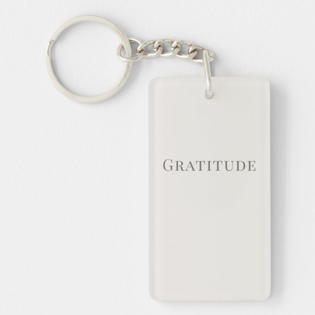 Llavero Minimalist Gratitude – Calm Typography Design (Frente)