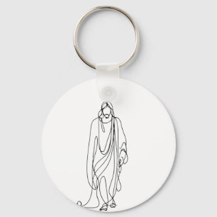 Llavero Minimalist Jesus Drawing   One Line Art