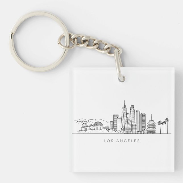 Llavero Minimalist Los Angeles Skyline Illustration (Frente)