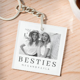 Llavero Minimalist Modern Chic Best Friends BFF Photo