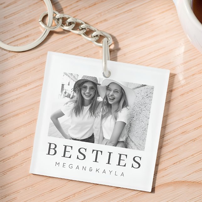 Llavero Minimalist Modern Chic Best Friends BFF Photo (Subido por el creador)